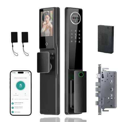 Smart Door lock with Face recognition,App, Finger print, Card, Code, Manual Key